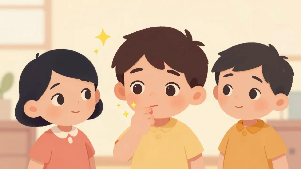 Person feeling a tingling sensation on their lip with golden sparkles.